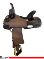 Billy Cook barrel saddle Half Breed Floral 14 to 16 inch 1424 - Image 2