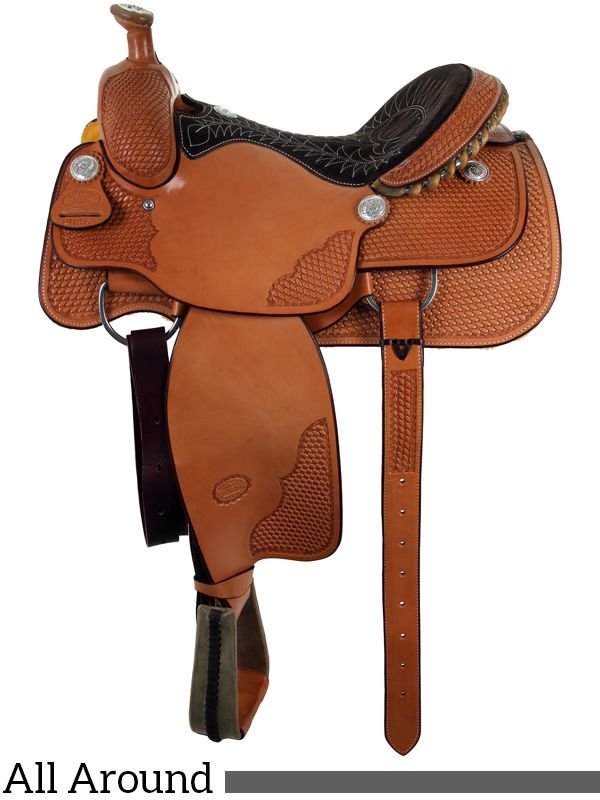 14-14-5-15-15-5-16-basket-stamped-ladies-all-around-billy-cook-saddle-10-2046-85 Billy Cook ladies saddle Basket Stamped All Around 2046 - Image 1