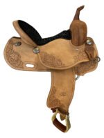 Billy Cook barrel saddle BW Roughout Floral 1935 - Image 4