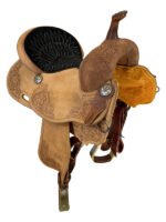 Billy Cook barrel saddle BW Roughout Floral 1935 - Image 5
