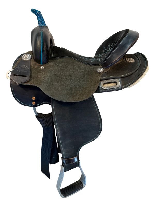 14-inch-used-circle-y-high-horse-mercury-cordura-barrel-saddle-wide-tree-6931-28 14 Inch Used Circle Y Mercury Cordura Saddle - Image 1