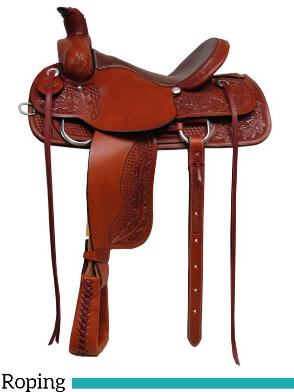 15-16-17-south-bend-saddle-co-association-roping-saddle-1640-64 15-17 Inch South Bend Association Roper - Image 1