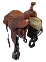 15.5 Inch Used Bill Gromer Roping Saddle - Image 4