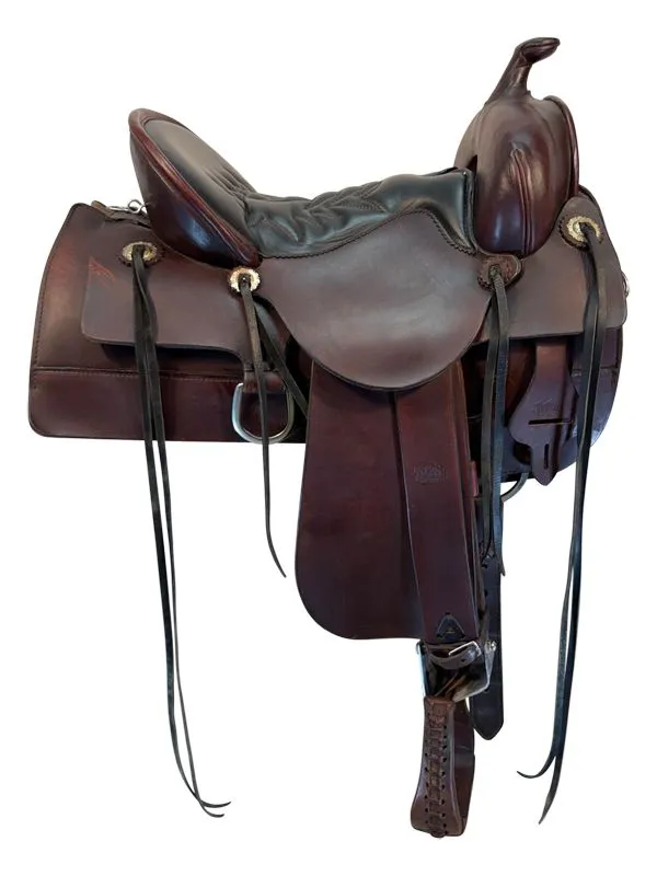 15-5inch-used-tucker-old-west-trail-saddle-277-71 15.5Inch Used Tucker Old West Trail Saddle - Image 1