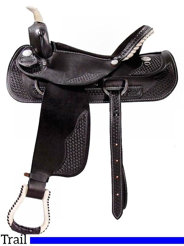 16-17-black-dakota-trail-saddle-fqhb-dk350bl-69 Dakota trail saddle black 16 or 17 inch 350 - Image 1