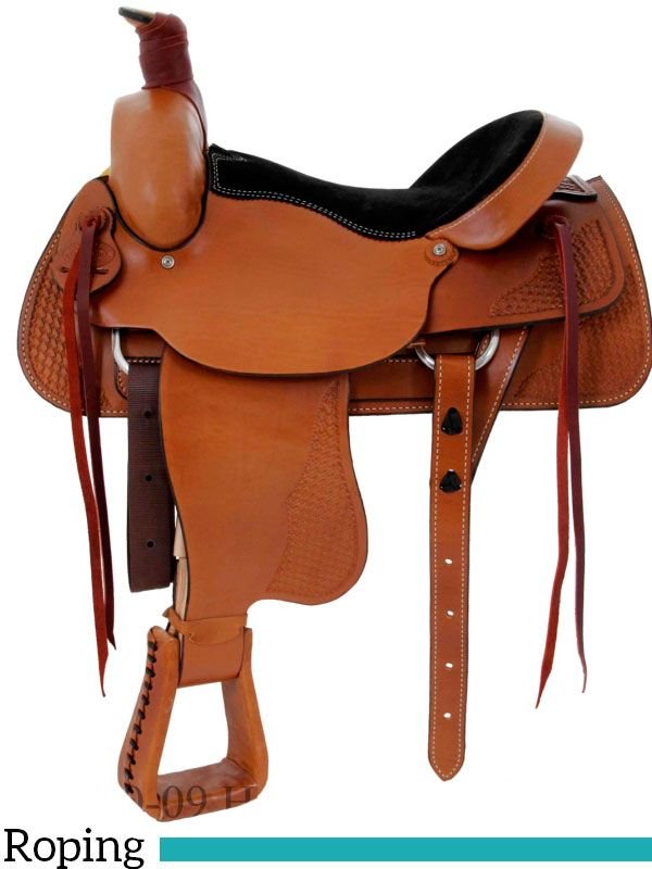 16-17-dakota-custom-roping-saddle-dk-501-c-69 Dakota roper saddle FQHB western 16 or 17 inch 501-c - Image 1