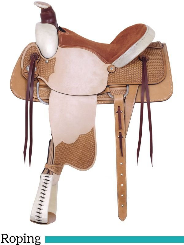 16-american-saddlery-rodeo-all-around-roping-saddle-am759-60 16 Inch American Saddlery Rodeo Roper - Image 1