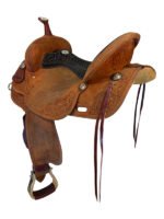 16 Inch Used Billy Cook Roughout Floral Saddle - Image 2