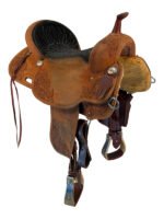 16 Inch Used Billy Cook Roughout Floral Saddle - Image 4