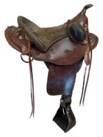 17.5Inch Used Henry Miller Double Creek Trail Saddle Wide Tree - Image 3