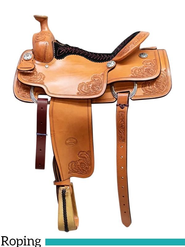 billy-cook-spot-entz-quilted-seat-oy-roper-saddle-2161-14 14.5-16 Inch Billy Cook Spot Entz Roper - Image 1