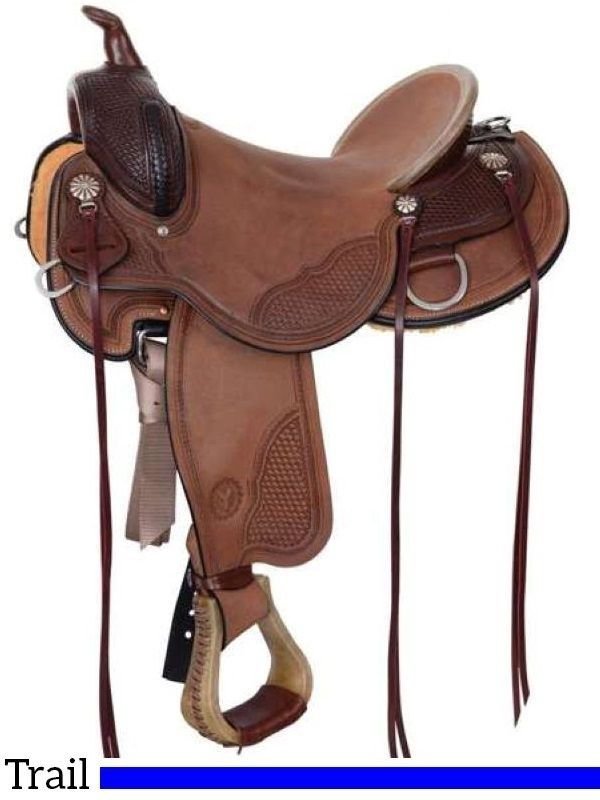 circle-y-brazos-wood-trail-saddle-2612-44 Circle Y trail saddle Brazos Wood 2612 with free pad - Image 1