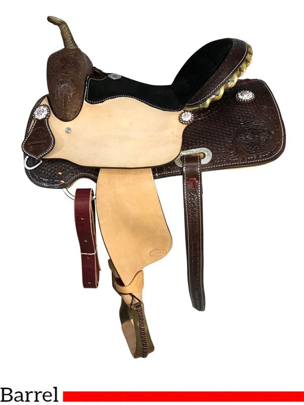 hr-barrel-racer-chocolate-with-rodeo-drive-concho-310-40 HR Hud Roberts Barrel Racer Chocolate w/Rodeo Drive Conchos 310 - Image 1