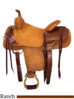 HR Hud Roberts ranch cutter saddle 15.5 to 17 inch 320H - Image 3