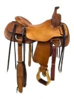 HR Hud Roberts ranch cutter saddle 15.5 to 17 inch 729H - Image 4