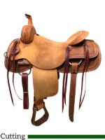 HR Hud Roberts ranch cutter saddle 16 or 17 inch 318 - Image 2